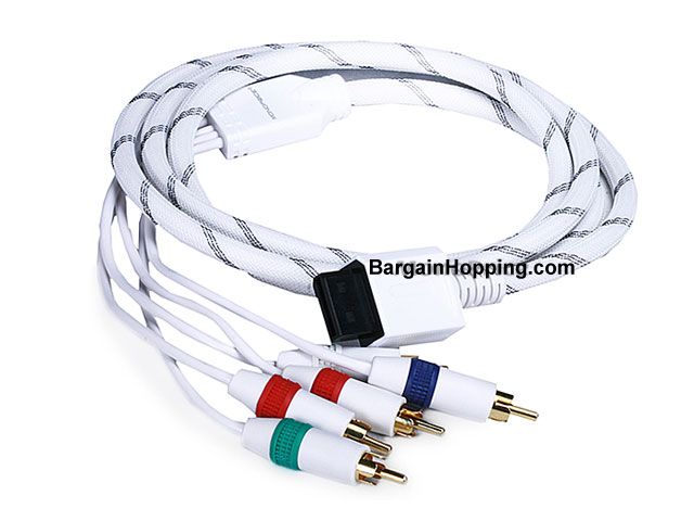 6FT Audio Video ED Component Cable for Wii - White (Net Jacket)